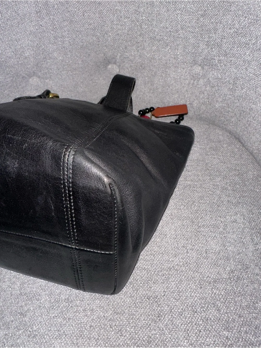 Vintage Coach  Black Waverly Leather  tote.  4133